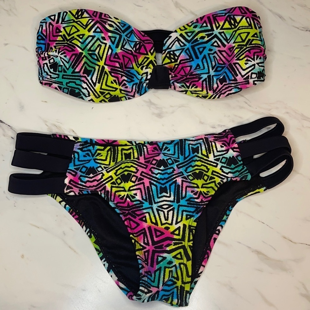 Boho Bikini Matching set - Multicoloured - Size Small